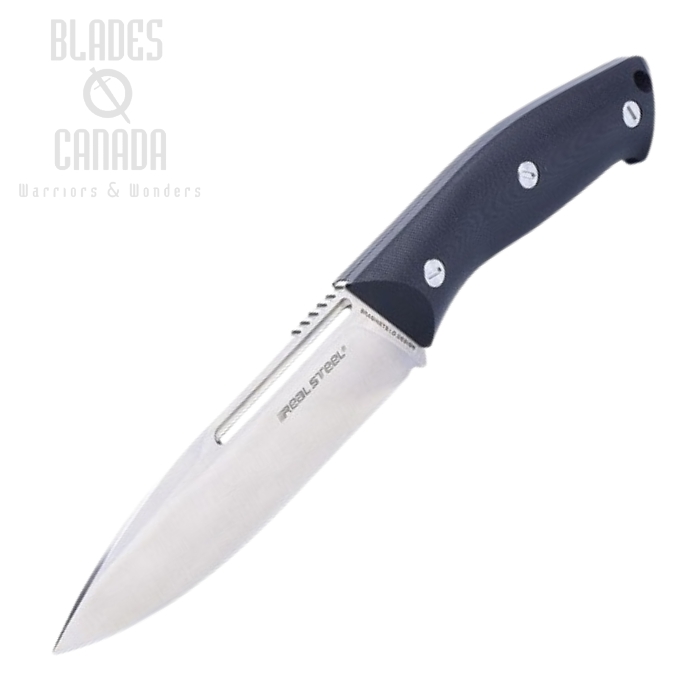 Real Steel Large Gardarik Fixed Blade Knife, G10 Black, Kydex Sheath, 3736
